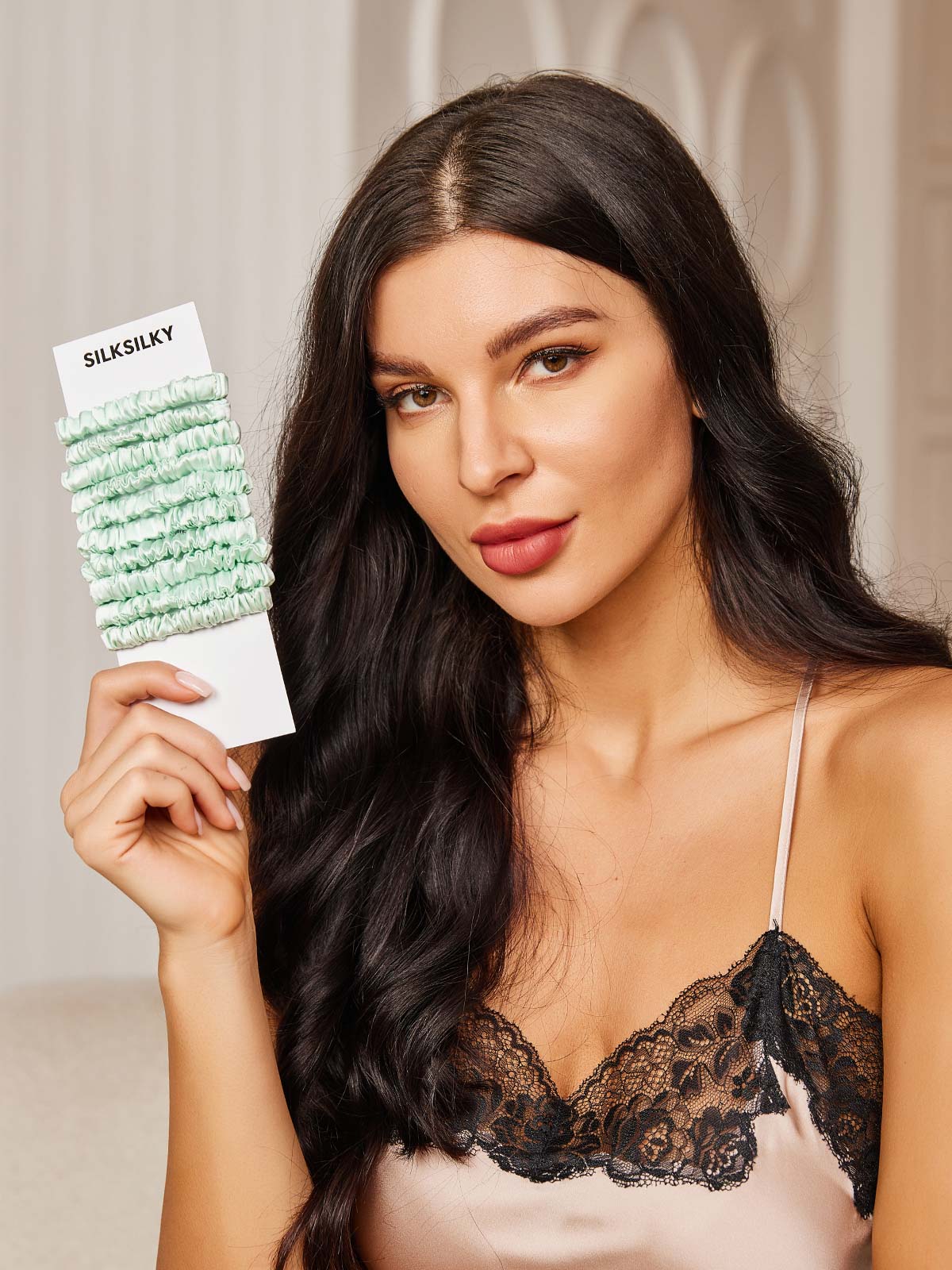 [Verde Claro] SilkSilky-ES 19Momme Scrunchie 003