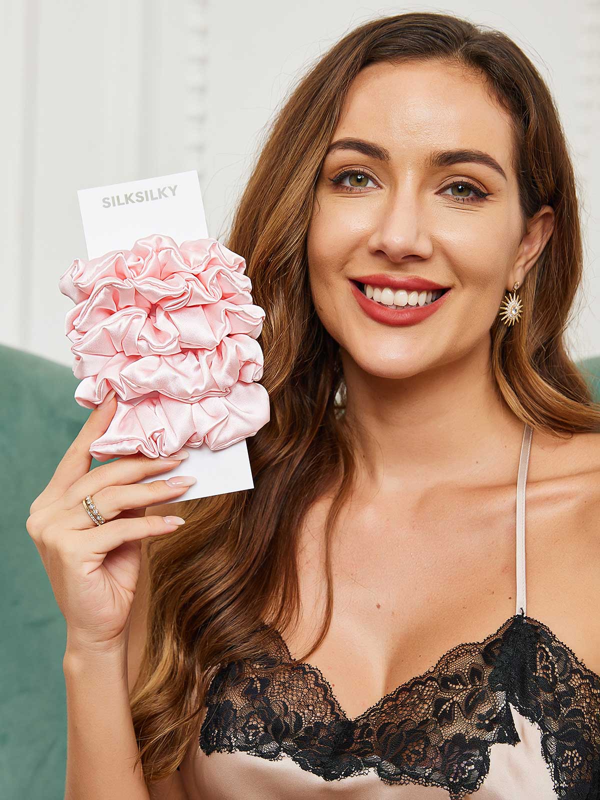 [Rosa Claro] SilkSilky-ES 19Momme Scrunchie 001