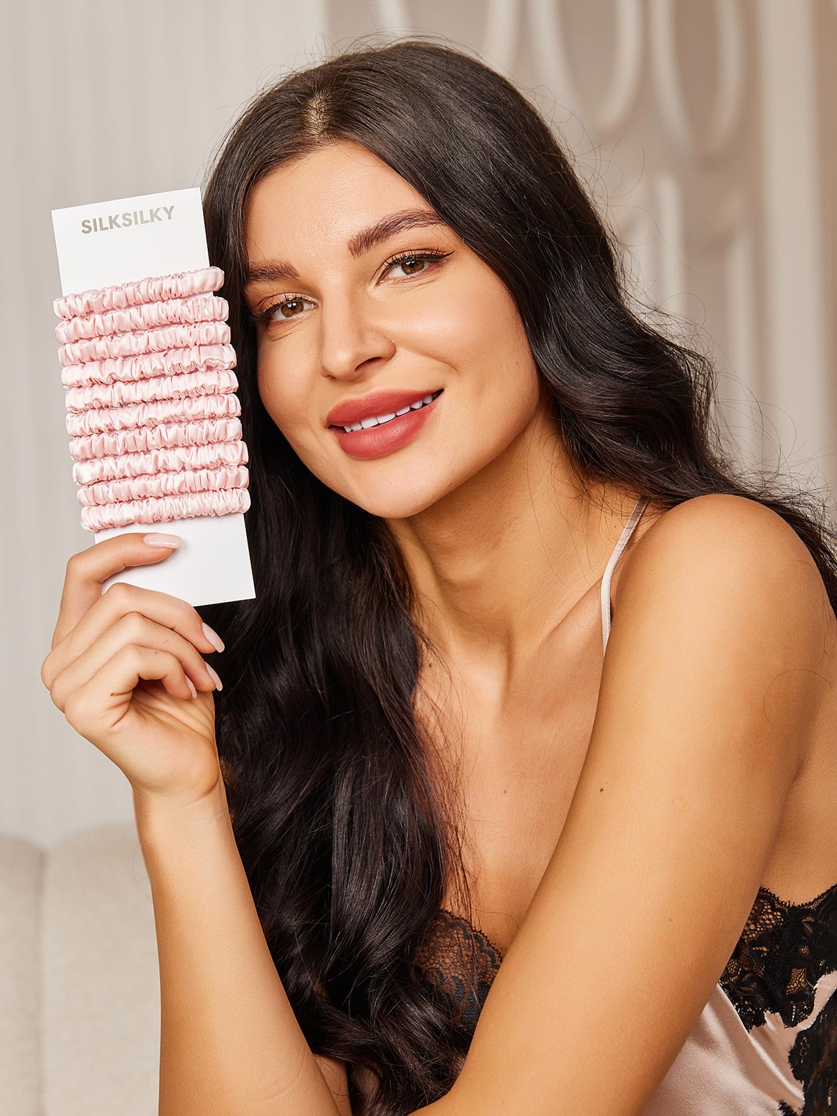 [Rosa Claro] SilkSilky-ES 19Momme Scrunchie 003