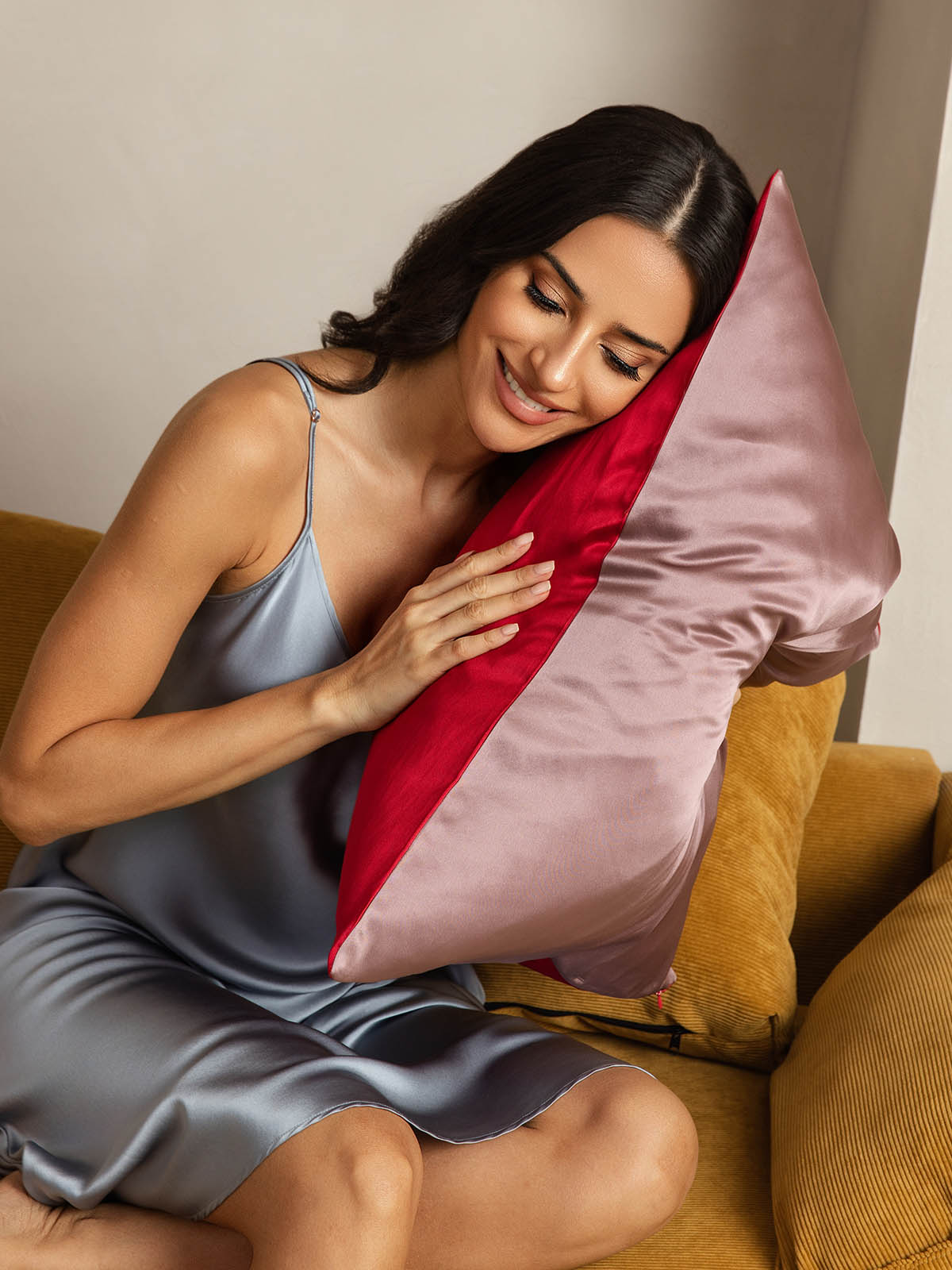 Fundas De Almohada De Seda De Mora 100% 22Momme - Diseño Bicolor