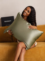 [Verde Oliva] SilkSilky-ES 22Momme Seda Pura Pillowcase 002