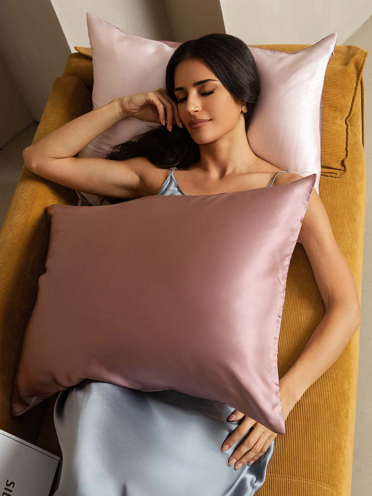 Fundas De Almohada De Seda De Mora 100% 22Momme - Diseño Bicolor