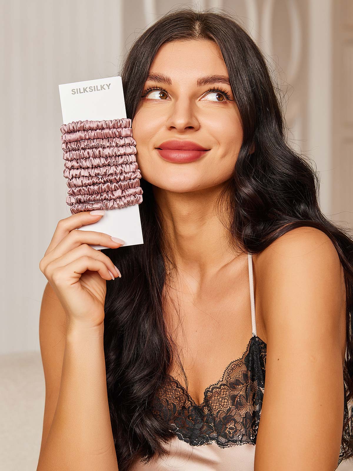 [Malva Pálido] SilkSilky-ES 19Momme Scrunchie 002