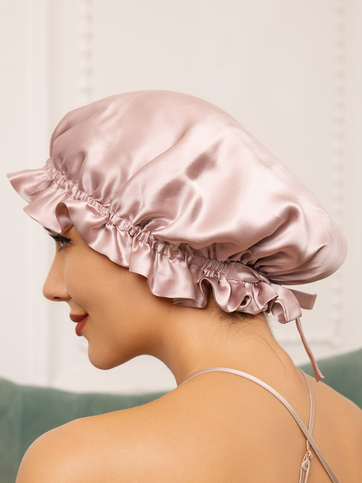 [Rosa] SilkSilky-ES Seda Pura Sleep Cap 001