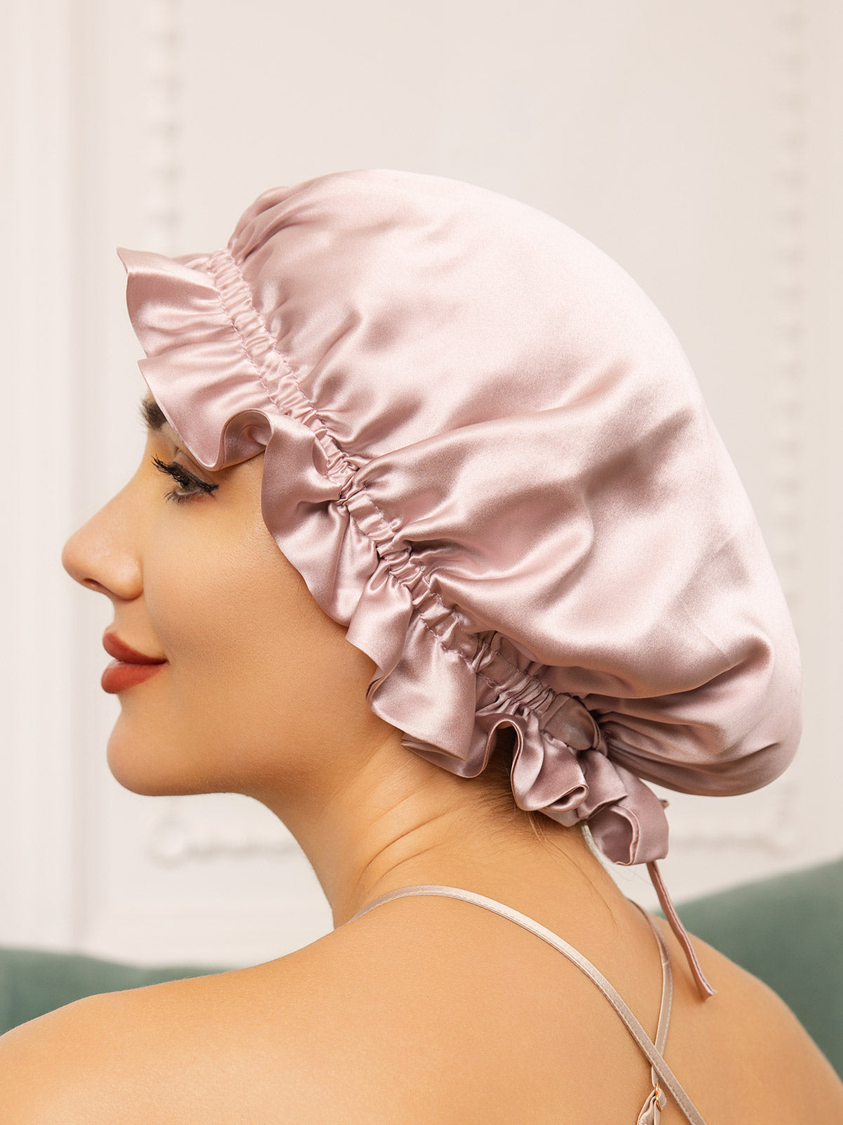 [Rosa] SilkSilky-ES Seda Pura Sleep Cap 002