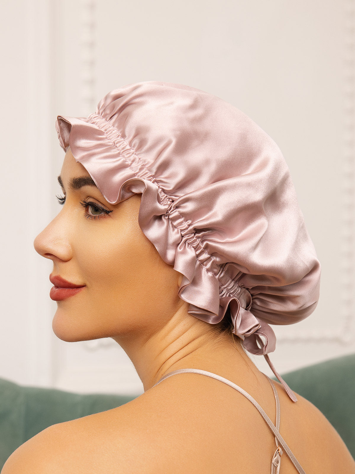 [Rosa] SilkSilky-ES Seda Pura Sleep Cap 003