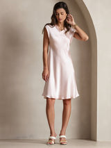 [Rosa] SilkSilky-ES Sin mangas Cuello en V Vestido 004