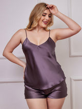 [Gris Púrpura] SilkSilky-ES Spalline Sottili Cuello en V Conjunto de tirantes talla grande 003