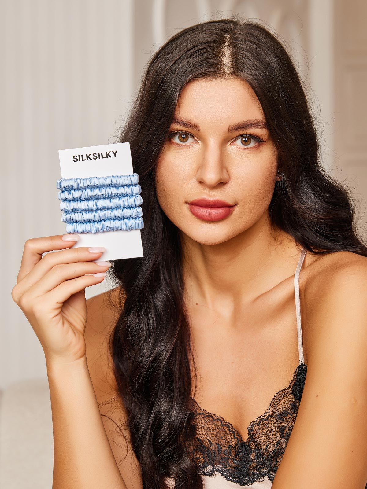 [Cielo Azul] SilkSilky-ES 19Momme Scrunchie 001