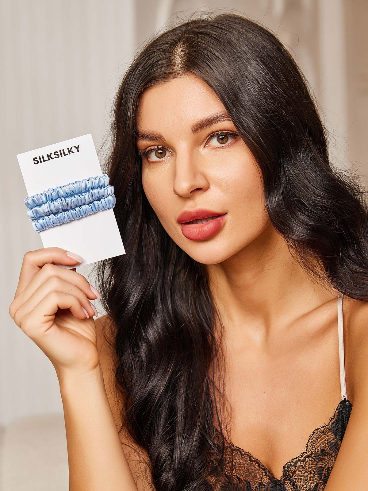 [Cielo Azul] SilkSilky-ES 19Momme Scrunchie 001