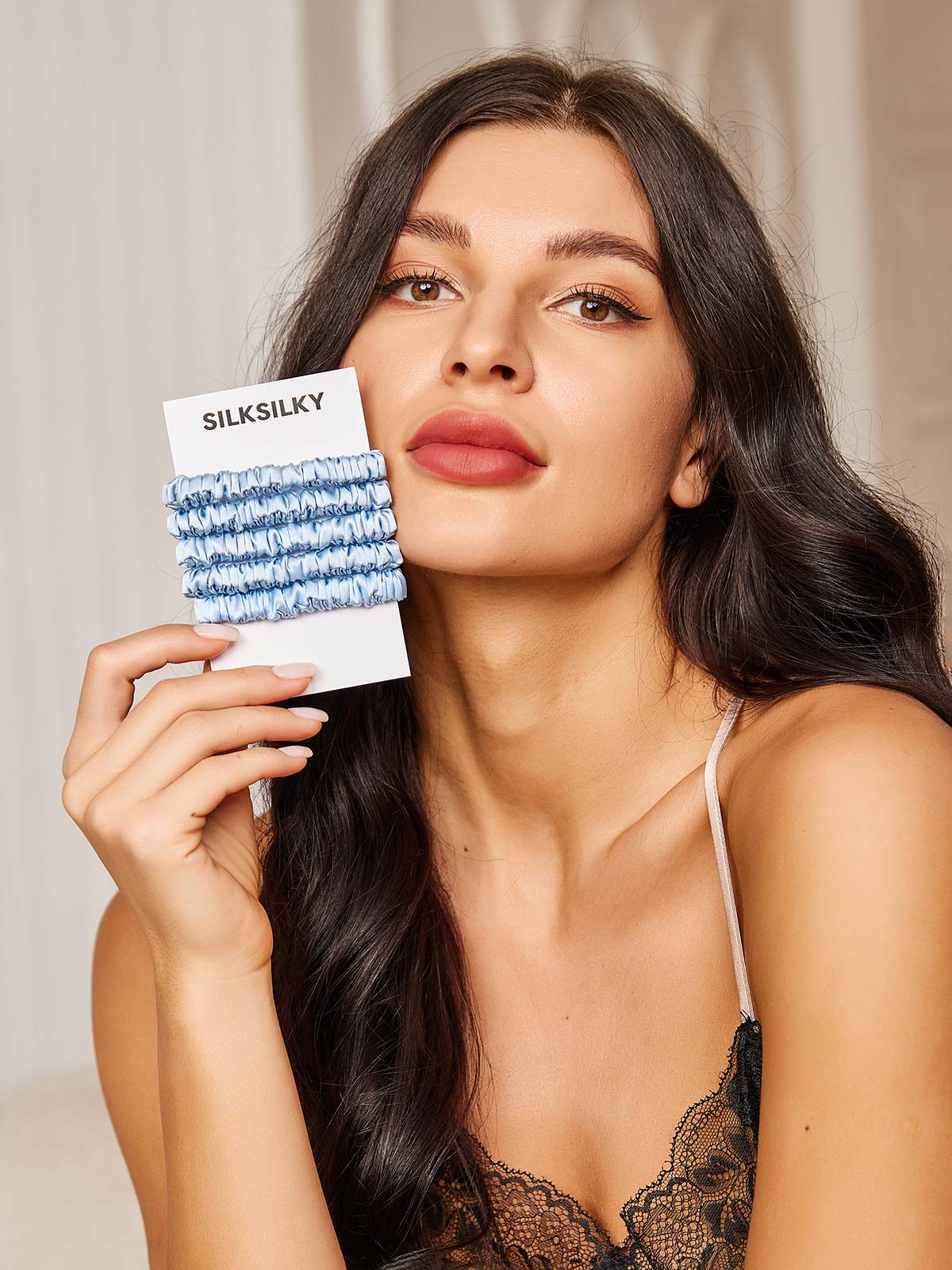 [Cielo Azul] SilkSilky-ES 19Momme Scrunchie 002