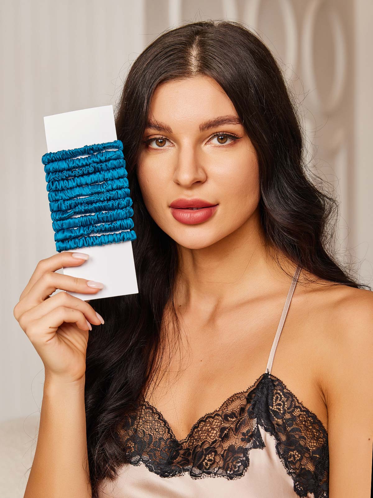 [Azul Real] SilkSilky-ES 19Momme Scrunchie 001