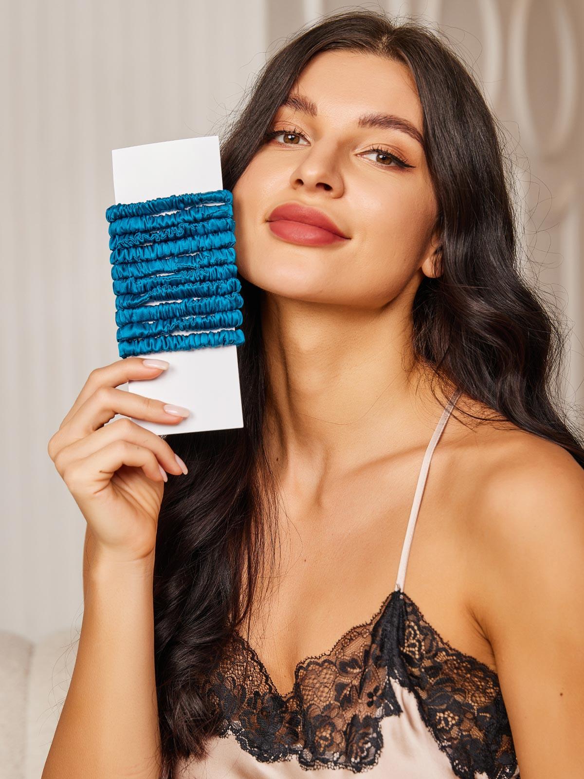 [Azul Real] SilkSilky-ES 19Momme Scrunchie 002