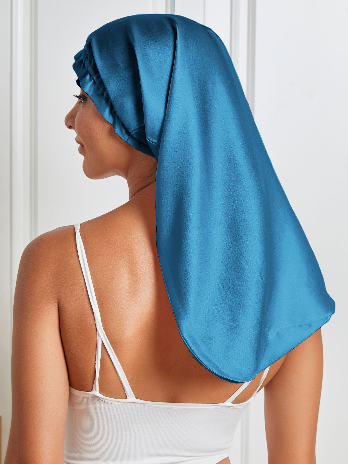 [Azul Real] SilkSilky-ES Seda Pura Sleep Cap 006