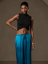 [Azul Real] SilkSilky-ES Pantalones de mujer 003