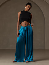 [Azul Real] SilkSilky-ES Pantalones de mujer 005