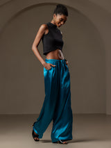 [Azul Real] SilkSilky-ES Pantalones de mujer 006