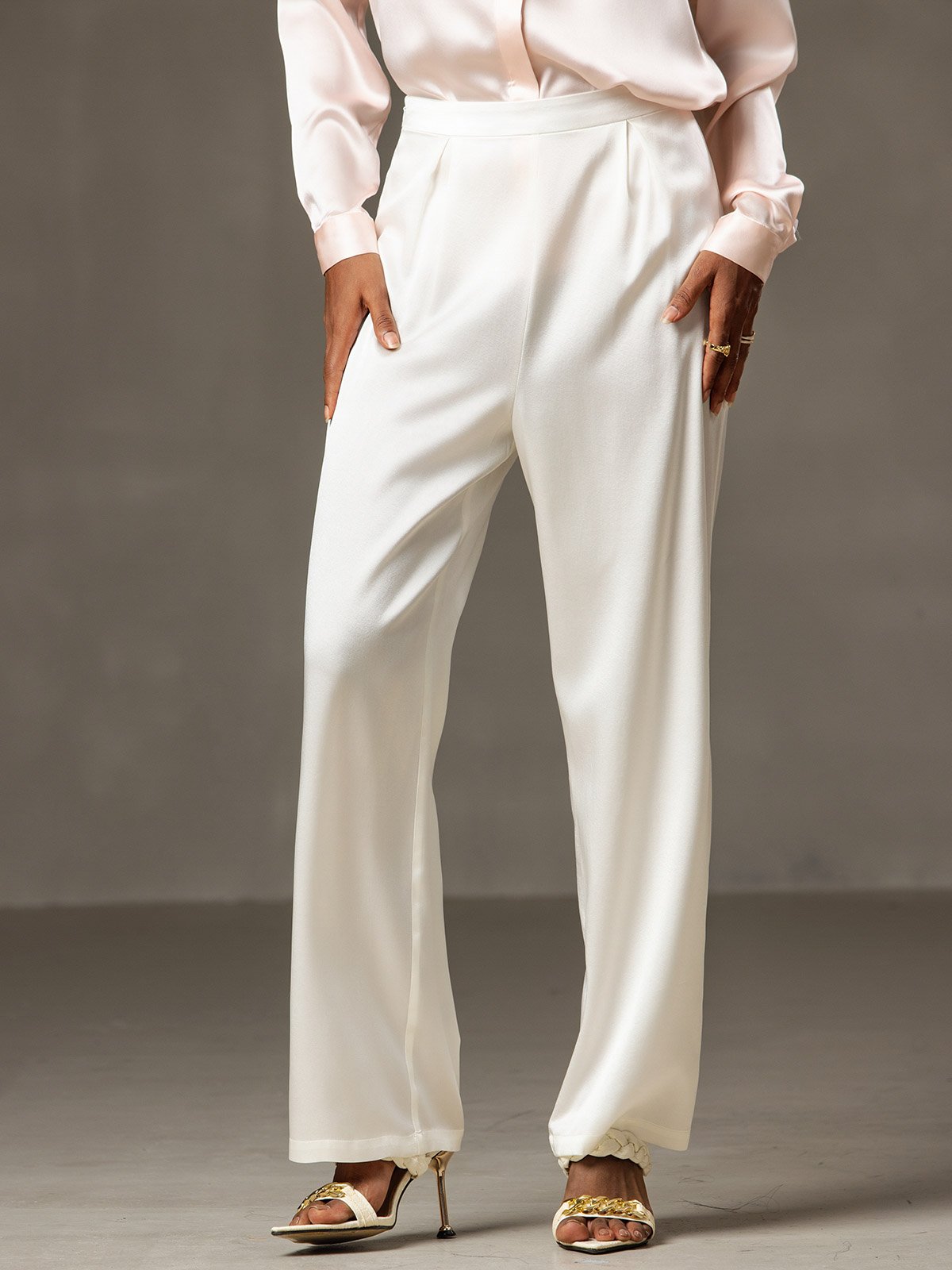 [Blanco] SilkSilky-ES Pantalones de mujer 001
