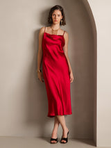 [Vino] SilkSilky-ES Spaghetti Strap Cowl Neck Vestido 004