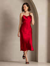 [Vino] SilkSilky-ES Spaghetti Strap Cowl Neck Vestido 005