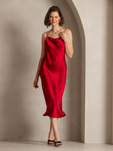 [Vino] SilkSilky-ES Spaghetti Strap Cowl Neck Vestido 006