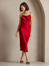 [Vino] SilkSilky-ES Spaghetti Strap Cowl Neck Vestido 007
