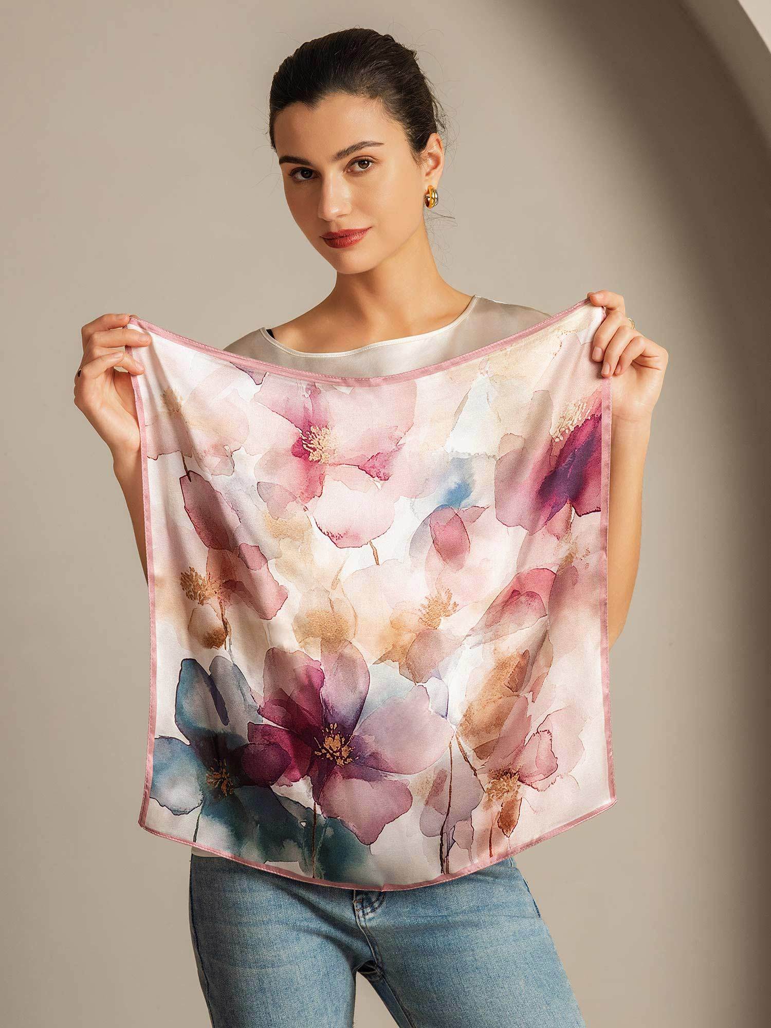 [P102] SilkSilky-ES Seda Pura Scarf 006,