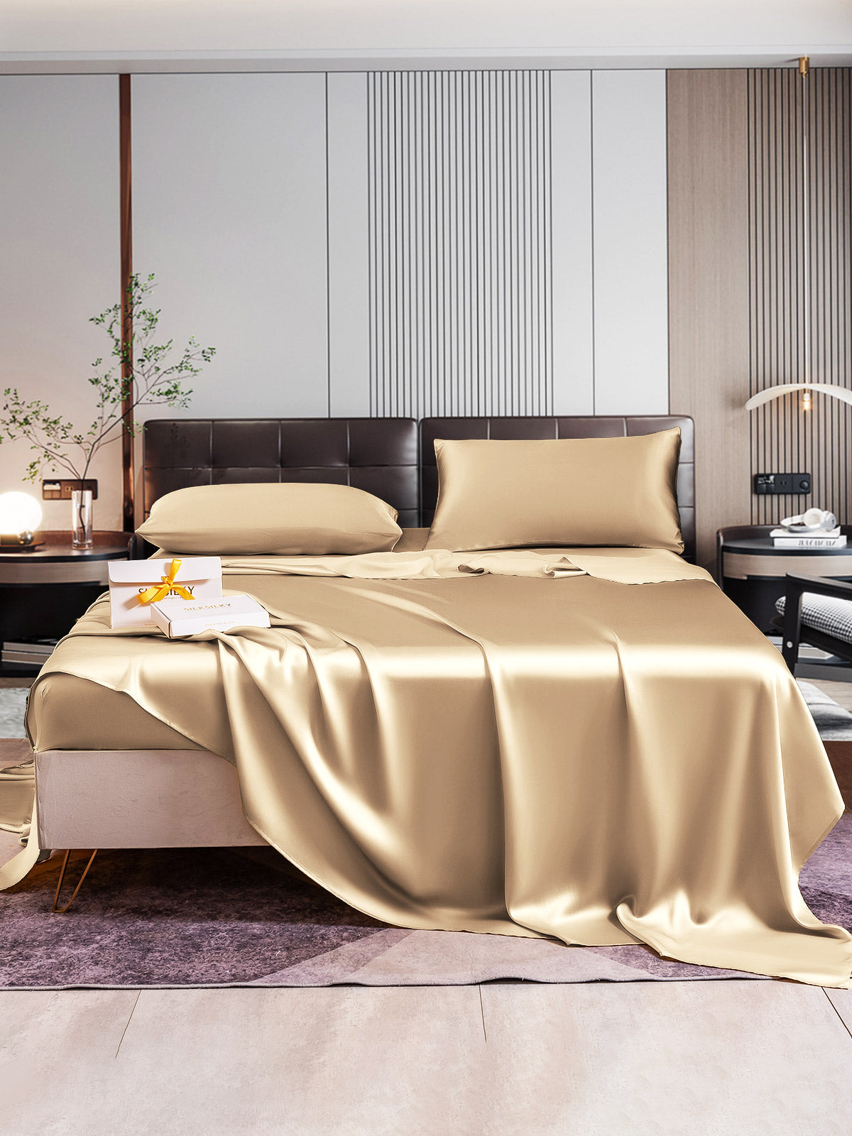 [Beige] SilkSilky-ES 22Momme Seda Pura Bedding Set 005