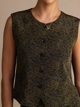 [Pino Vintage] SilkSilky-ES Sleeveless Crew Neck Women's Outfit Sets 003
