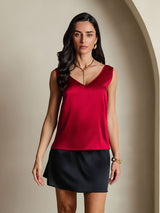 [Vino] SilkSilky-ES Sleeveless V Neck Top de tirantes 004