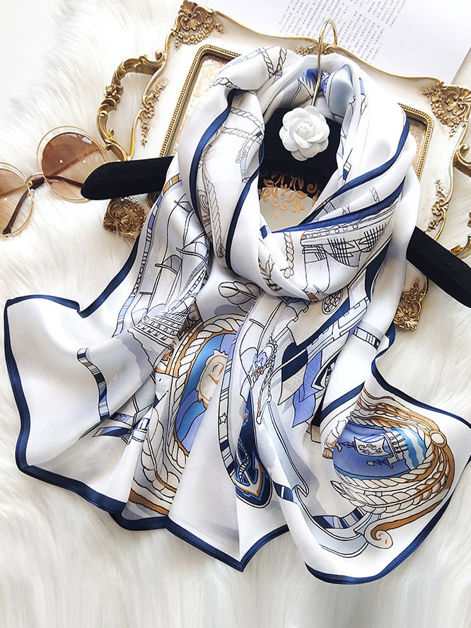 SilkSilky ES Seda Pura Scarf Azul 001