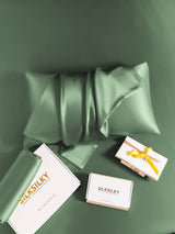 [Verde Grisáceo] SilkSilky-ES 30Momme Seda Pura Pillowcase 005