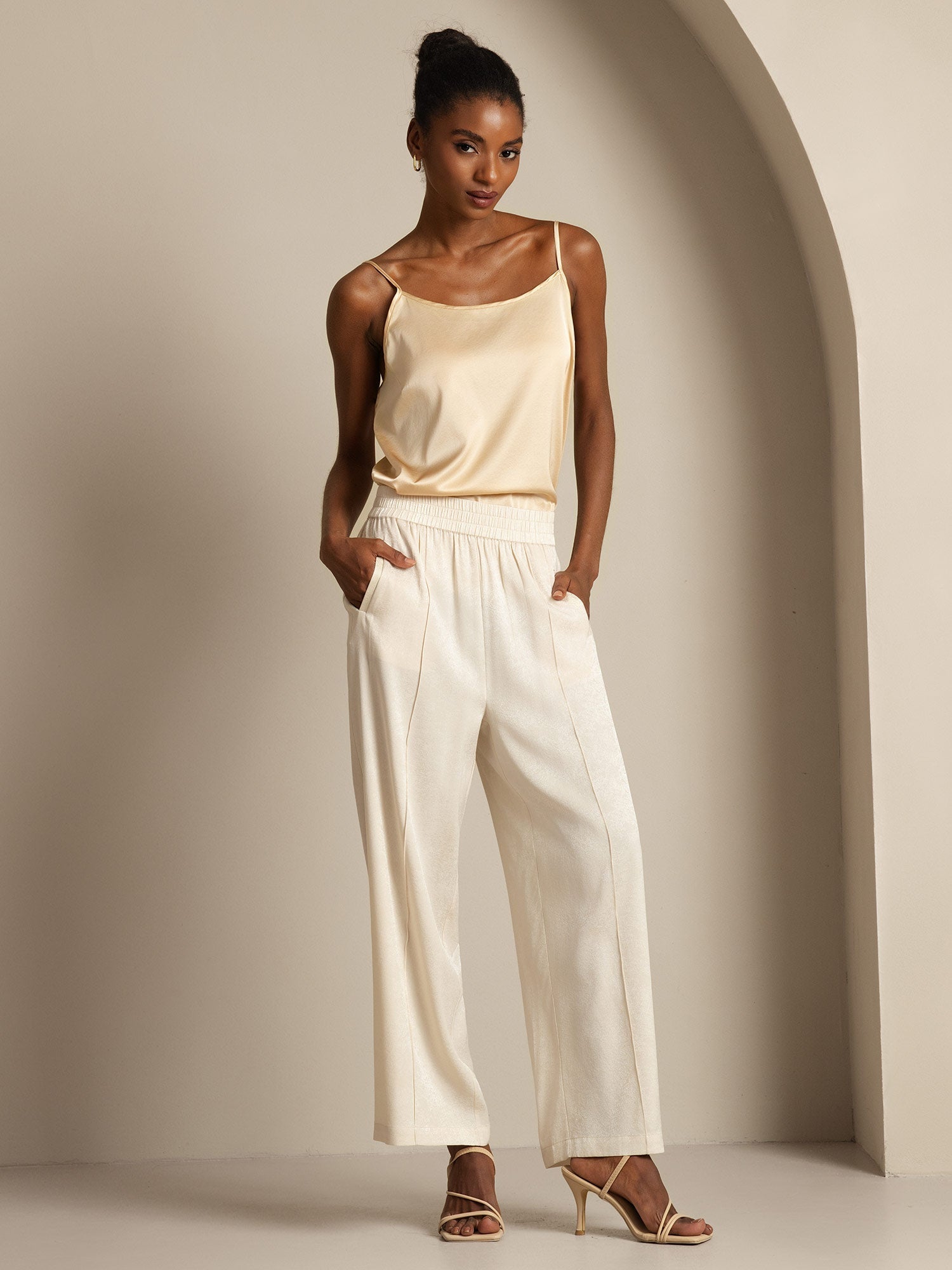 [Champán] SilkSilky-ES 19Momme Seda Camisoles 008