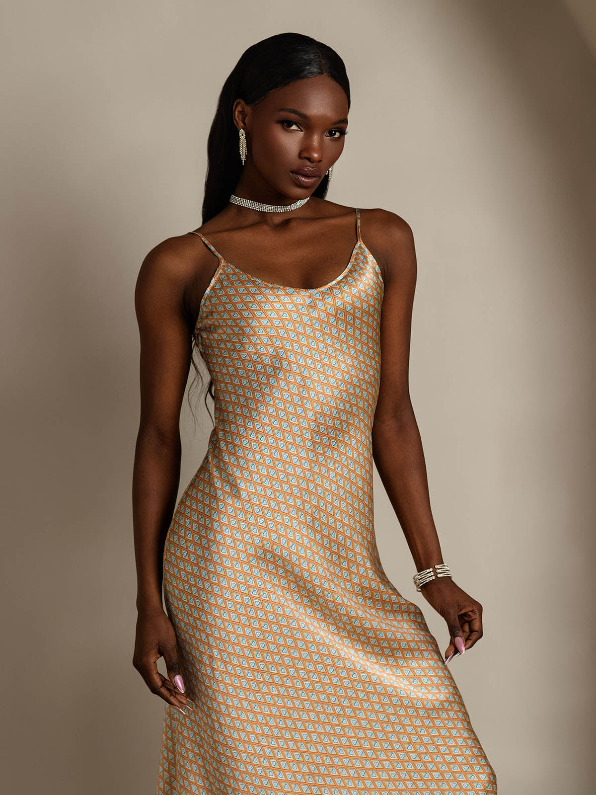 [Floral] SilkSilky-ES Seda Pura Dress 007