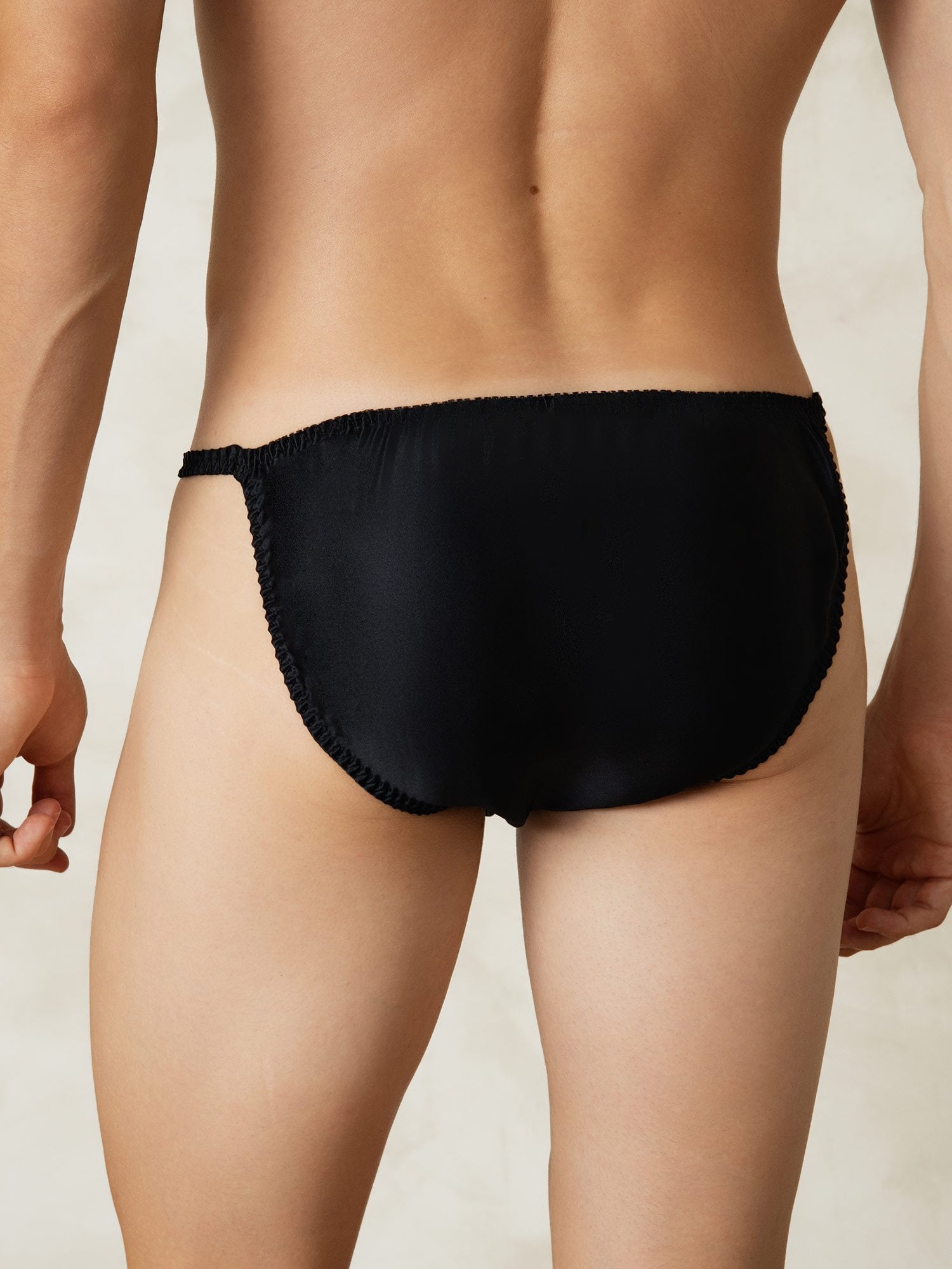 [Negro] SilkSilky-ES Seda Pura Mens Underwear 002