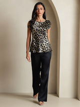 [Leopardo] SilkSilky-ES 19Momme Seda Womens T-Shirt 006