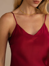 [Vino] SilkSilky-ES Spaghetti Strap V Neck Top de tirantes 004
