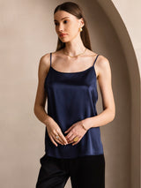 [Azul Oscuro] SilkSilky-ES Spaghetti Strap Top de tirantes 001