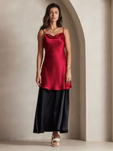 [Vino] SilkSilky-ES Spaghetti Strap Cowl Neck Vestido 007