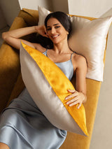 [Oro+BeigeClaro] SilkSilky-ES Fundas De Almohada 003