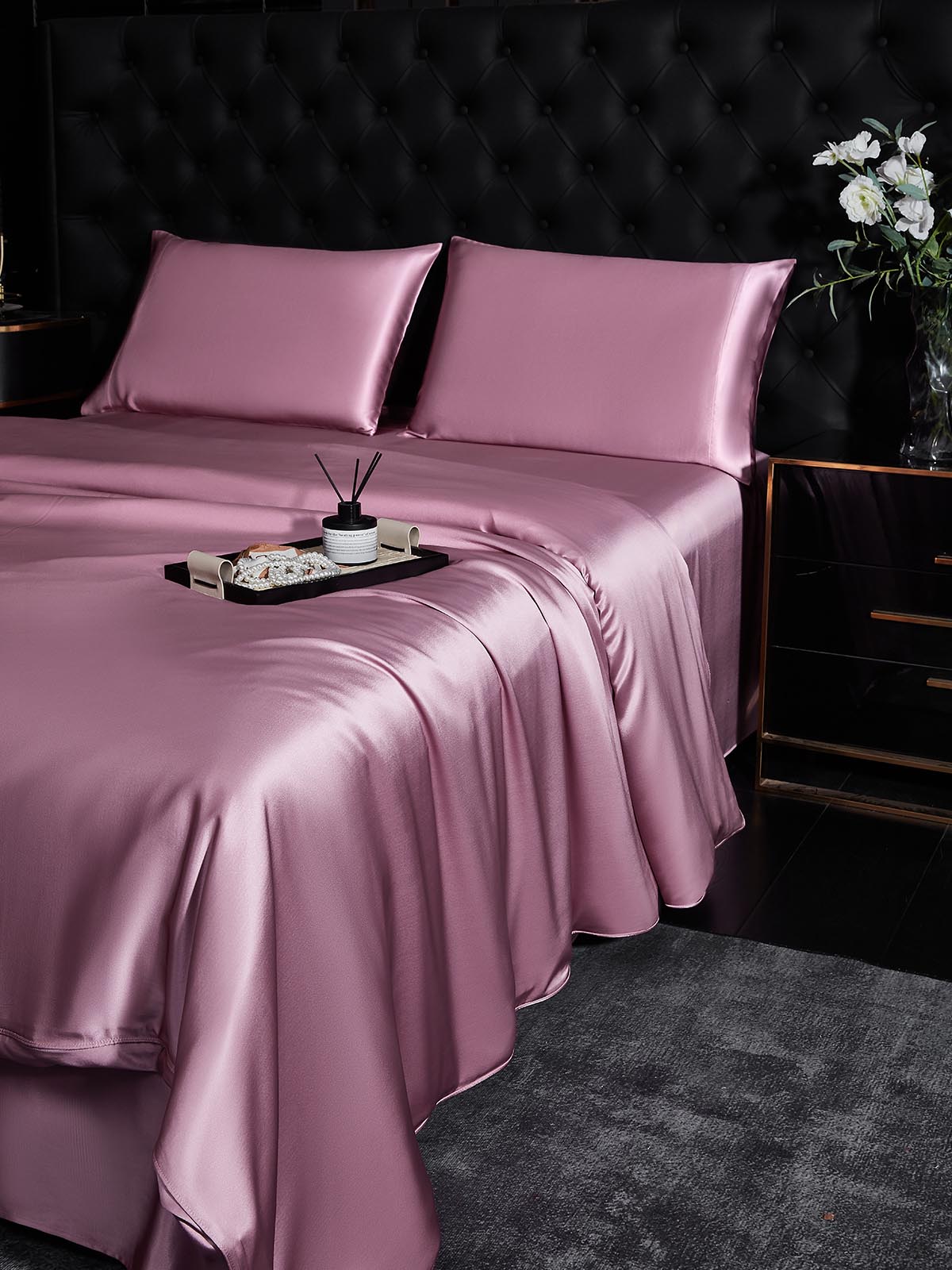 [Orquídea Malva] SilkSilky-ES 19Momme Seda Pura Bedding Set 003