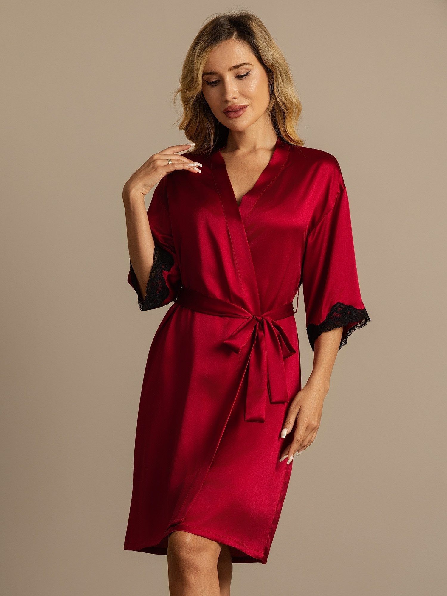[Vino] SilkSilky-ES Seda Pura Womens Robe 007