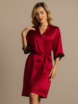 [Vino] SilkSilky-ES Half Sleeve Bata de mujer 007