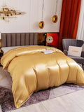 SilkSilky ES 19Momme Seda Pura Duvet Cover Champán 003