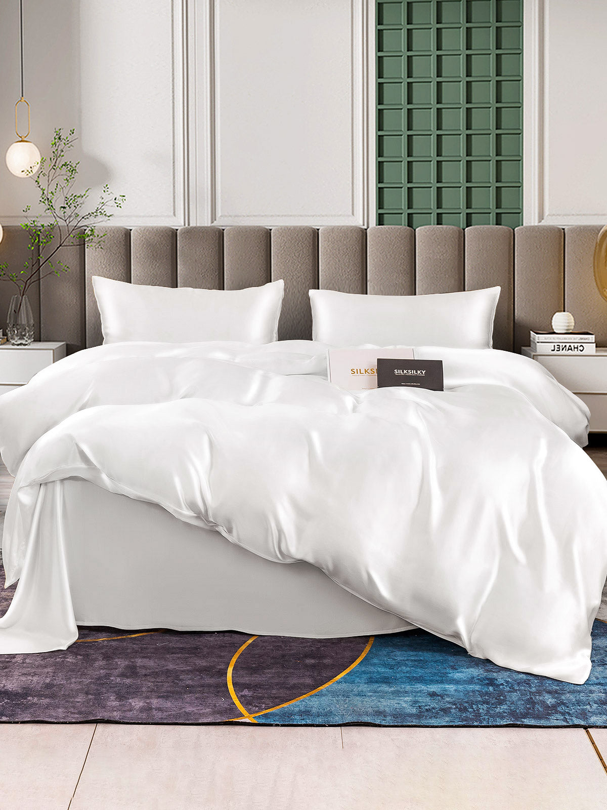 [Blanco] SilkSilky-ES 25Momme Seda Pura Bedding Set 001