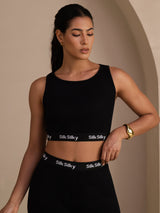 [Negro] SilkSilky-ES Sleeveless Crew Neck Women's Outfit Sets 004