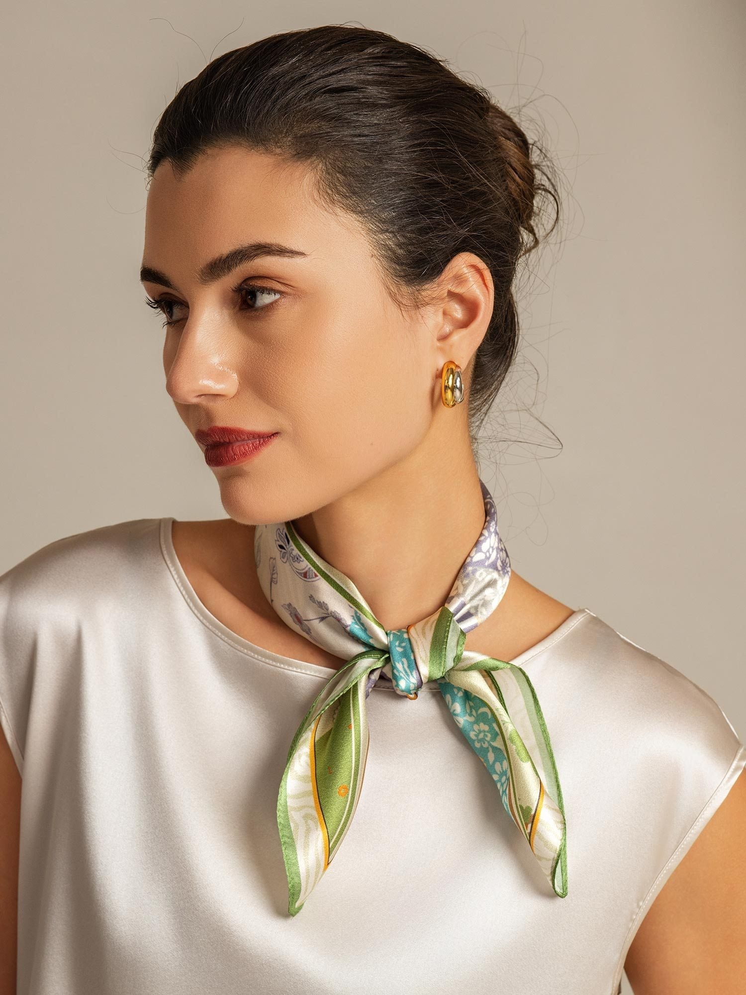 [P100] SilkSilky-ES Seda Pura Scarf 002,