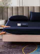 [Azul Oscuro] SilkSilky-ES 25Momme Juego de ropa de cama 006