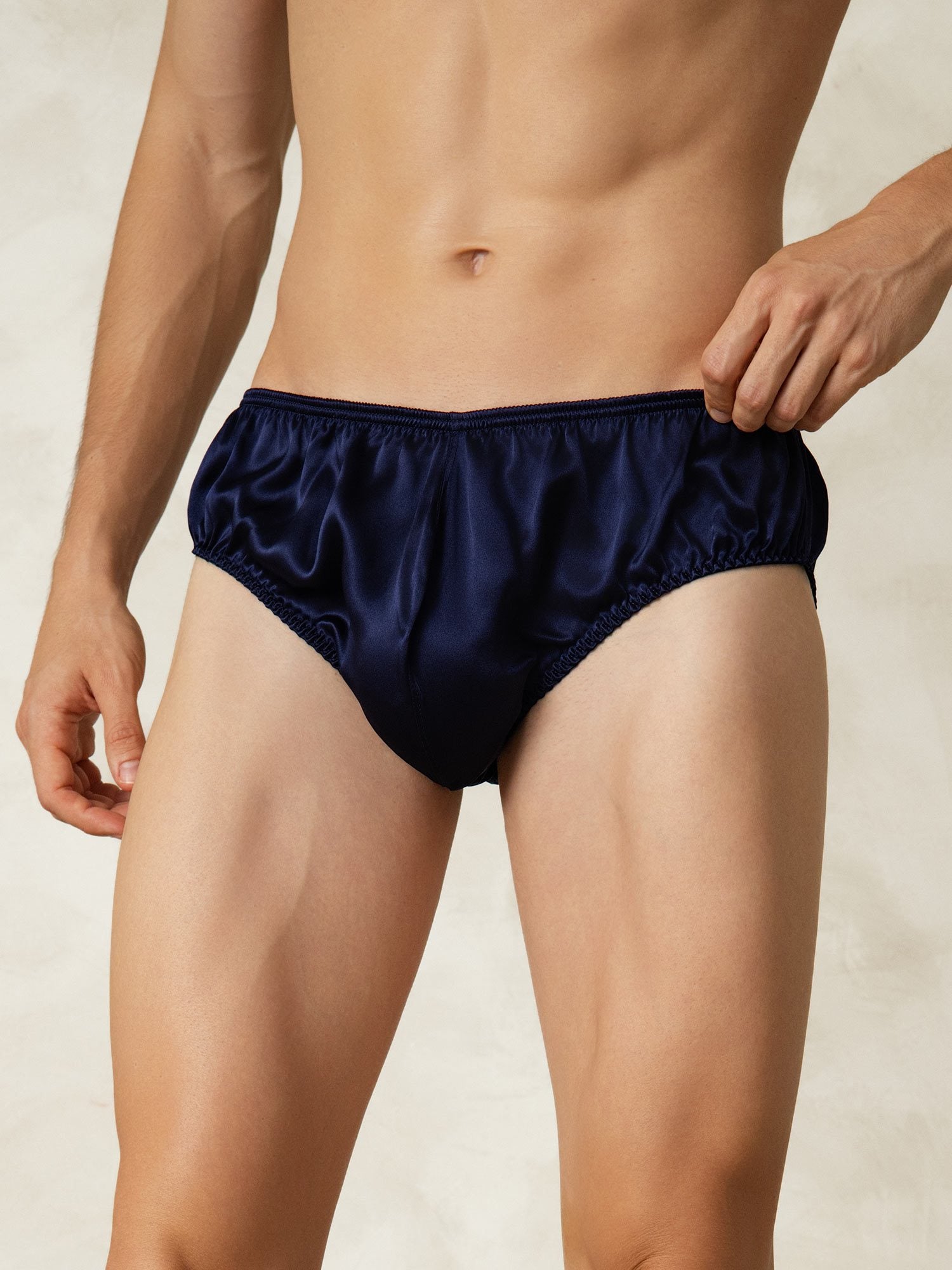 [AzulOscuro] SilkSilky-ES Seda Pura Mens Underwear 001