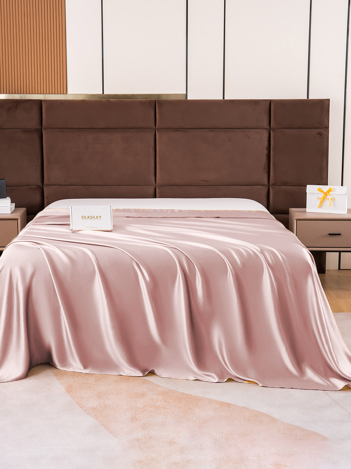 [Malva Pálido] SilkSilky-ES 19Momme Seda Pura Sheet 002